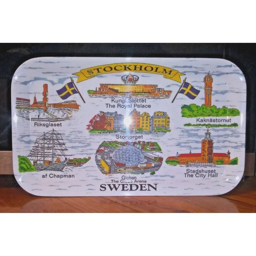 Artifex Sweden tray Stockholm melamine souvenir Decorative Display EUC RARE HTF